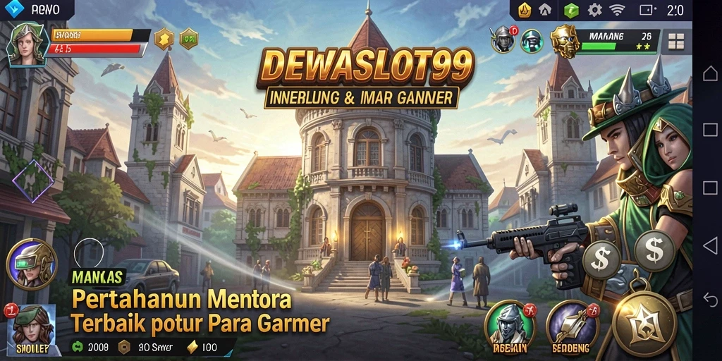 Screenshot gameplay menunjukkan menara bertahan melawan gelombang musuh.