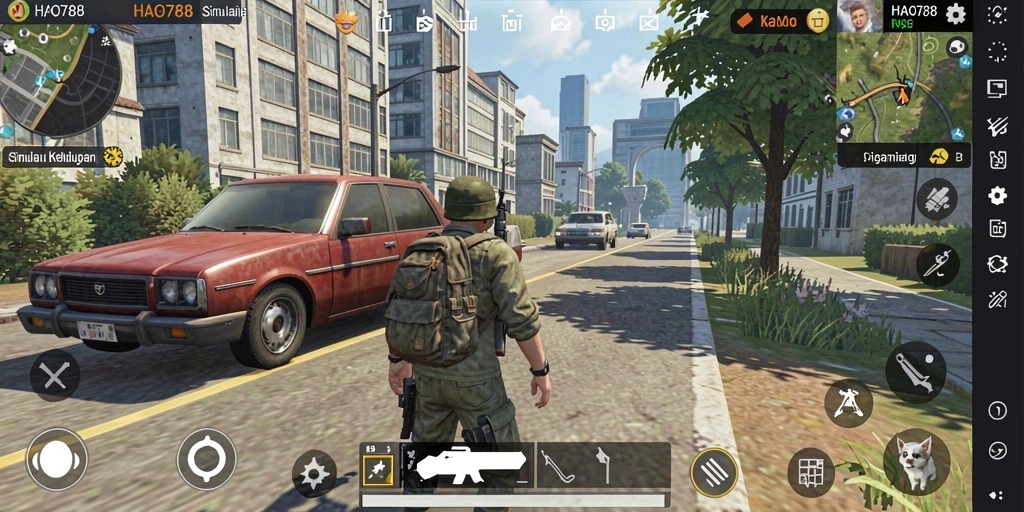 Gameplay HAO788 menampilkan kehidupan virtual yang penuh warna.