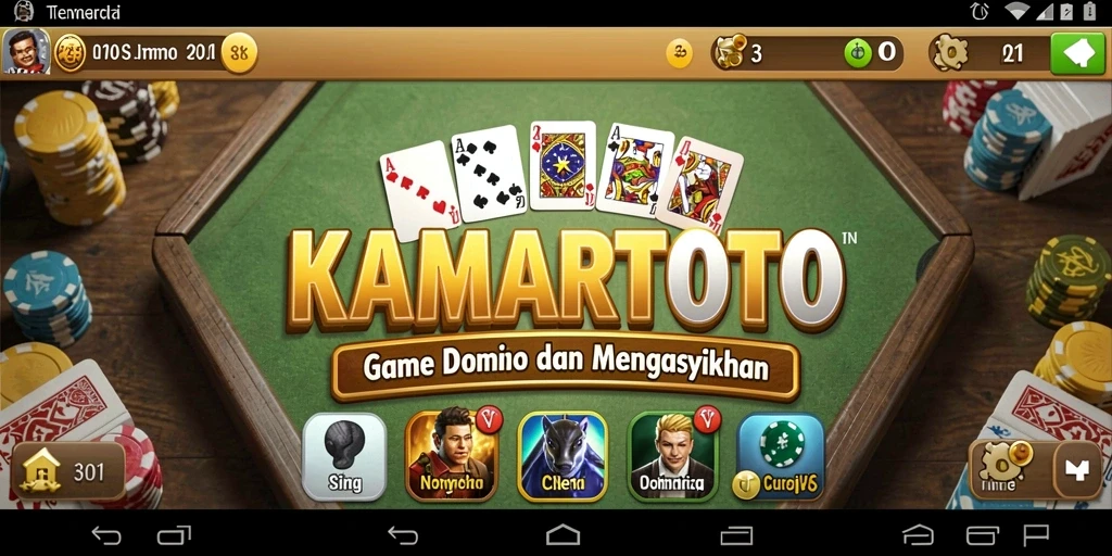 Tampilan gameplay Domino KAMARTOTO yang mengasyikkan dan penuh strategi.