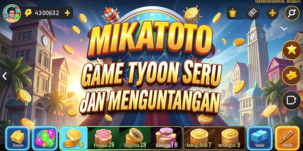 Screenshot gameplay MIKATOTO yang menunjukkan pengelolaan bisnis yang menarik.