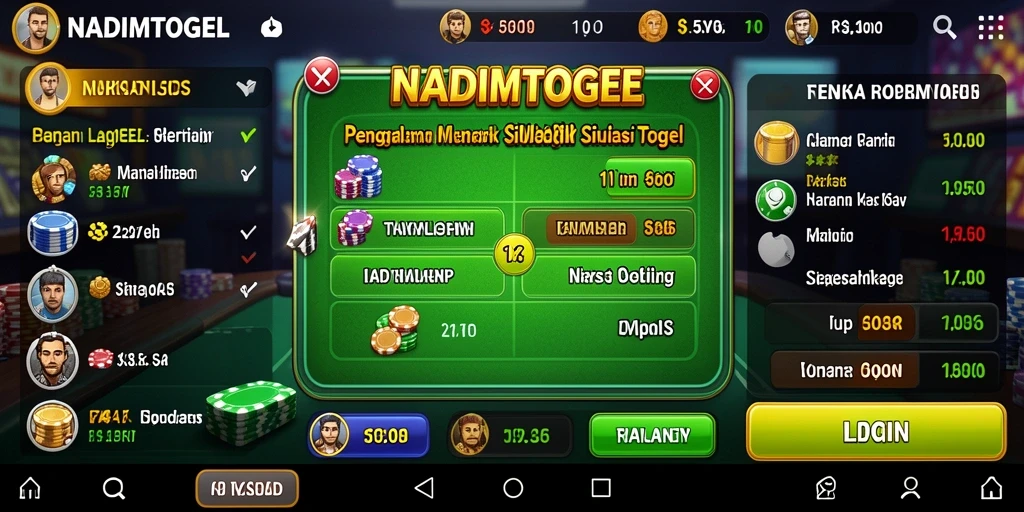 Screenshot utama NADIMTOGEL menunjukkan gameplay menarik dalam simulasi togel.