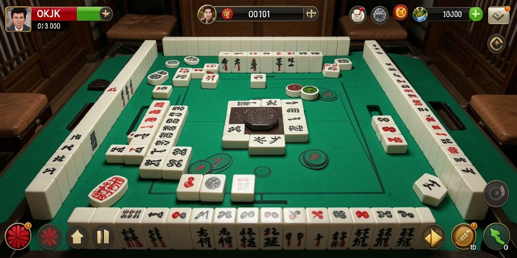Tangkapan layar permainan Mahjong yang menampilkan gameplay menarik.