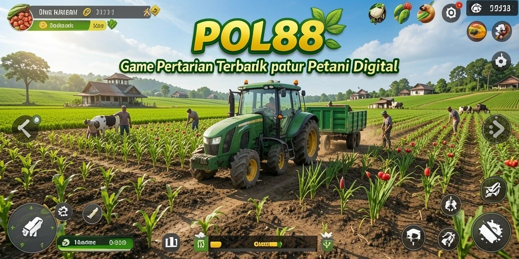 Gameplay POL88 dengan berbagai lahan pertanian yang subur.
