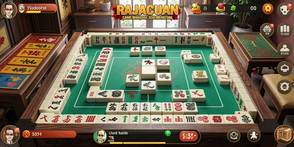 Screenshot gameplay RAJACUAN yang menampilkan tantangan Mahjong.