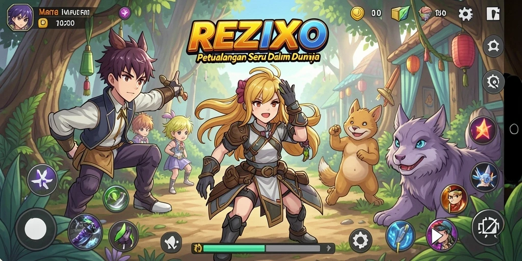 Gameplay seru dari REZIXO yang menghadirkan karakter anime ikonik.