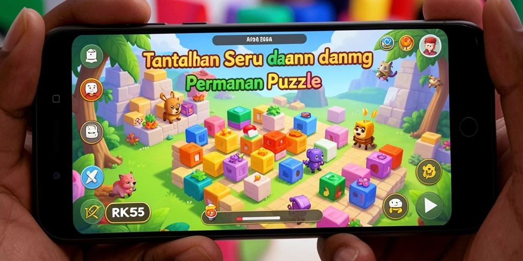 Screenshot gameplay RK55 yang menunjukkan serunya teka-teki puzzle.