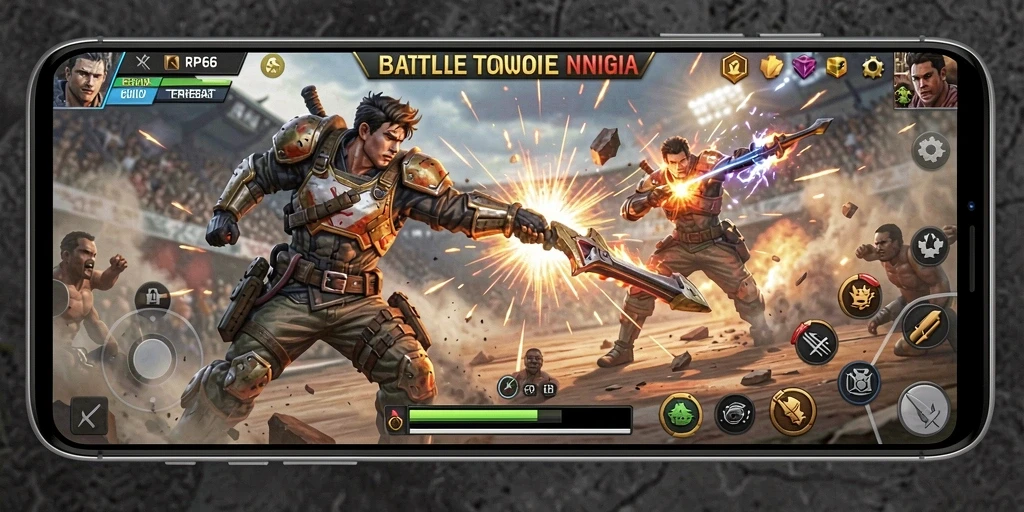 Tangkapan layar RP66 menampilkan aksi pertempuran Battle Royale yang mendebarkan.
