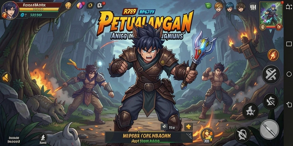 Tampilan menarik dari gameplay RP6789 saat bertarung dengan karakter Anime.