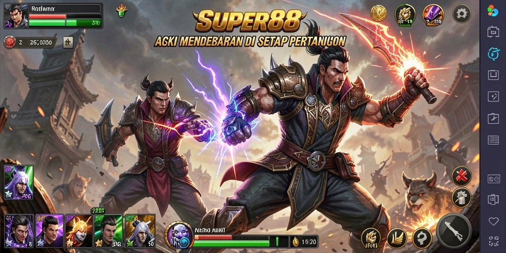 Tampilan gameplay mendebarkan yang penuh aksi.