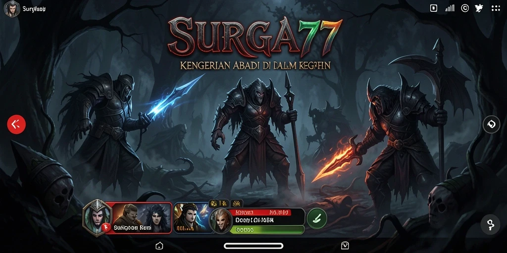 Screenshot SURGA77 menampilkan momen menegangkan dalam gameplay Horror.